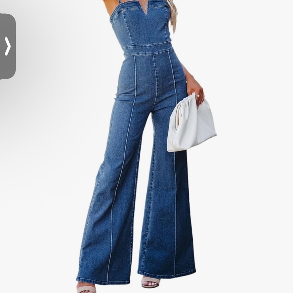 Flared Denim Jumpsuit